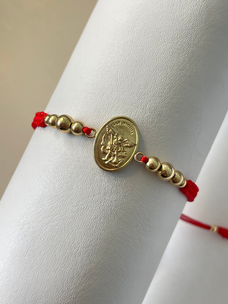 Pulsera arcángel san Miguel grande (6mm,5mm,4mm)