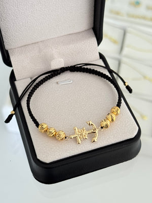 Pulsera ancla grande. N de balín: #6 diamantado