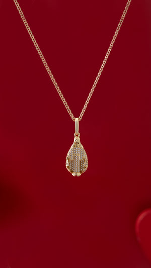 Cadena escalerita con destellos IT 1.7mm 45cms + dije virgen Maria