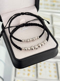 Pulsera pareja acero y diamantado Plata ley 925