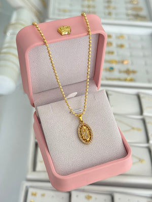 Cadena militar italy 45cms + Dije virgen Guadalupe swarovski cristal