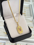 Cadena china IT 3mm 65cms + medalla de Guadalupe colores