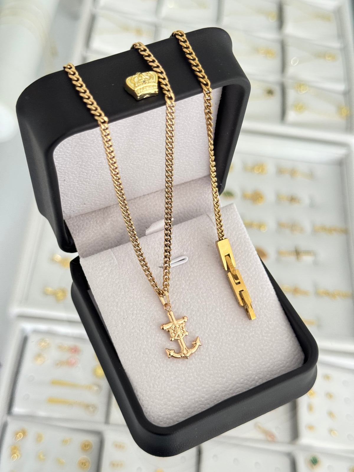 Conjunto ancla (cadena + dije + pulsera)