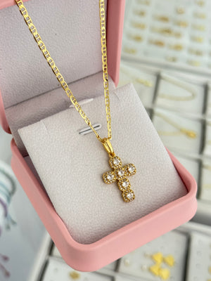 Cadena marine it 2.8mm 45cms + Dije charm crystal