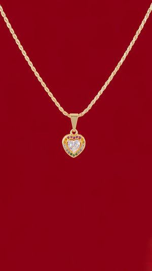 Cadena lazito it 1.3mm 45cms + Dije rainbow love