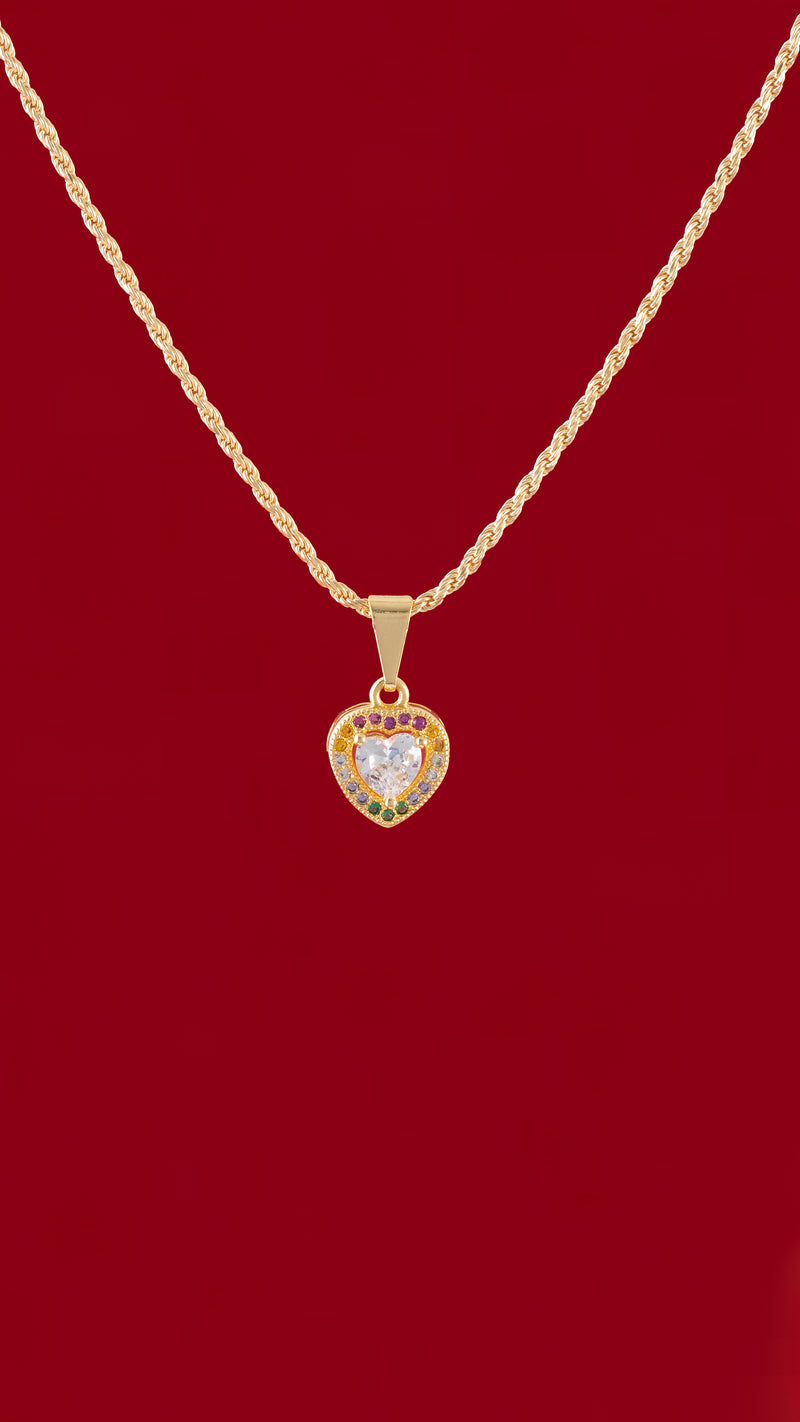Cadena lazito it 1.3mm 45cms + Dije rainbow love