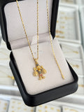 Conjunto tío rico (cadena y pulsera tube gold IT 65cms / 19.5cms + dije tío rico pequeño)
