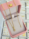 Conjunto escalerita con destellos (cadena + dije + pulsera)