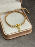 Pulsera dije letra S. N de balín: #4 liso, #5 italiano