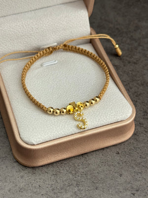 Pulsera dije letra S. N de balín: #4 liso, #5 italiano