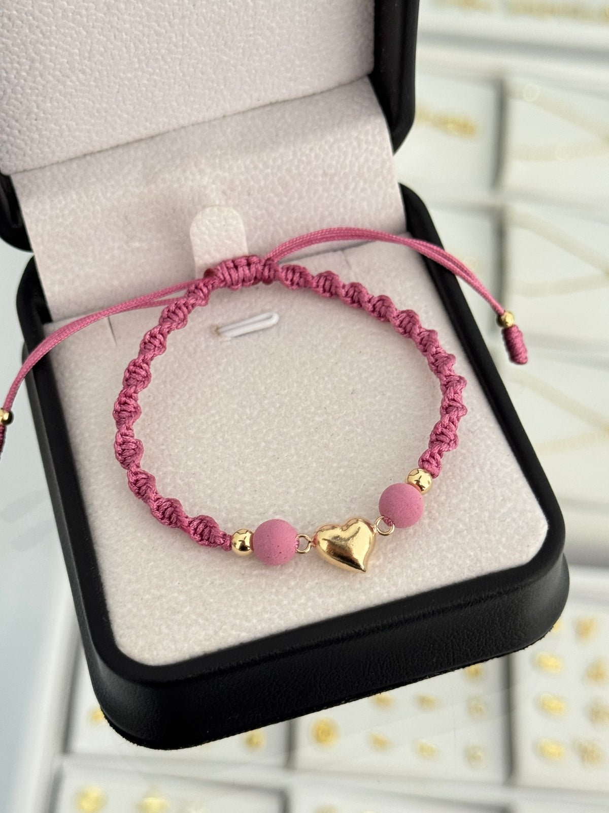 Pulsera corazón soplado. N de balín: #4