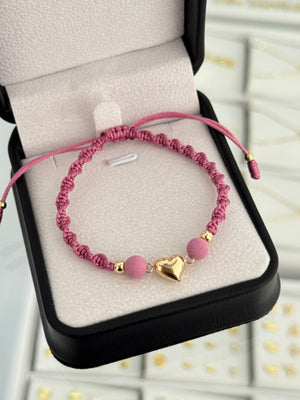 Pulsera corazón soplado. N de balín: #4