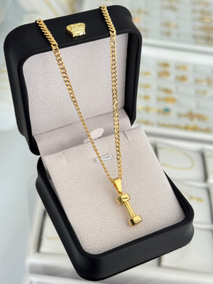 Cadena cuban link it 3.1mm 65cms + dije mancuerna