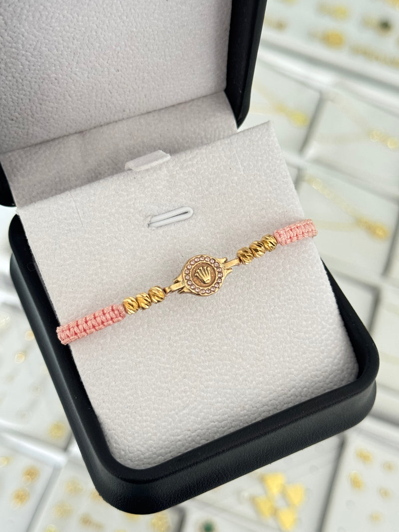 Pulsera rlx rosado pequeño. N de balín: #4 diamantado.