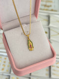 Cadena china IT 2mm 45cms + Dije virgen de Guadalupe silueta circones