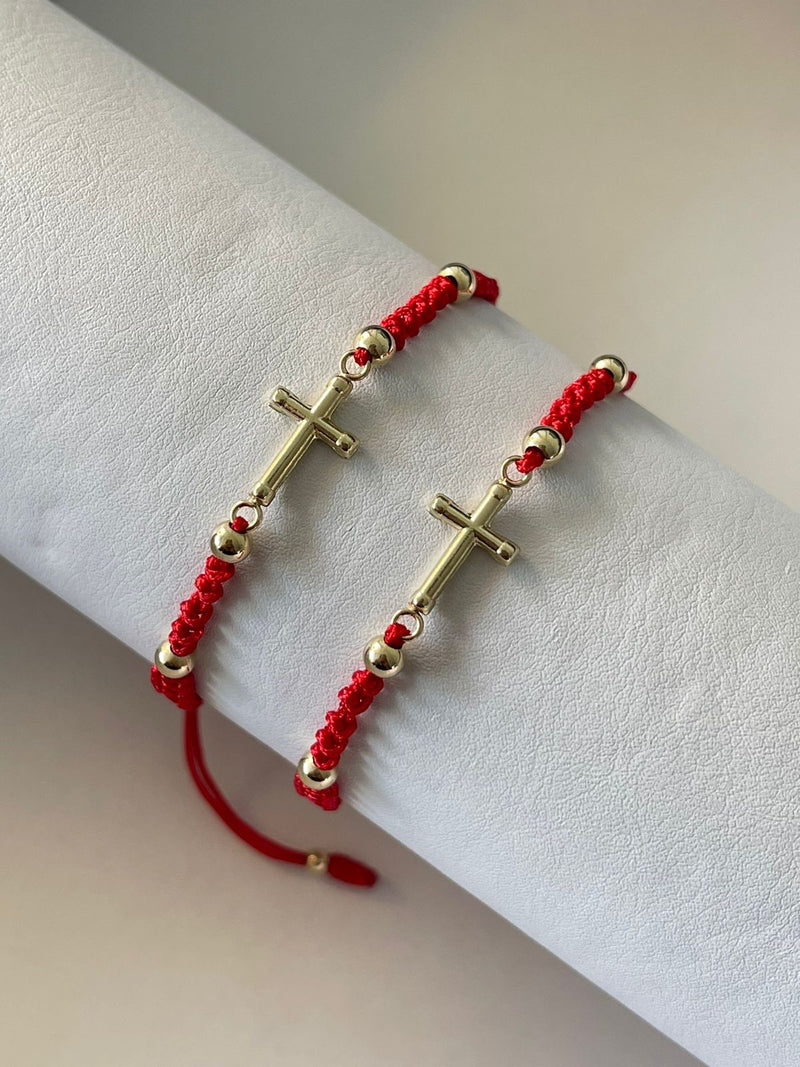 Pulseras cruz de pareja (4mm)