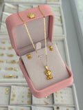 Conjunto oso Teddy. (Cadena marine it 1.5mm 45cms + dije oso Teddy + topos oso Teddy)