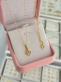 Conjunto clover motif (cadena Singapur it 1.2mm 45cms + pulsera Singapur 1.5mm 16cm + dije)