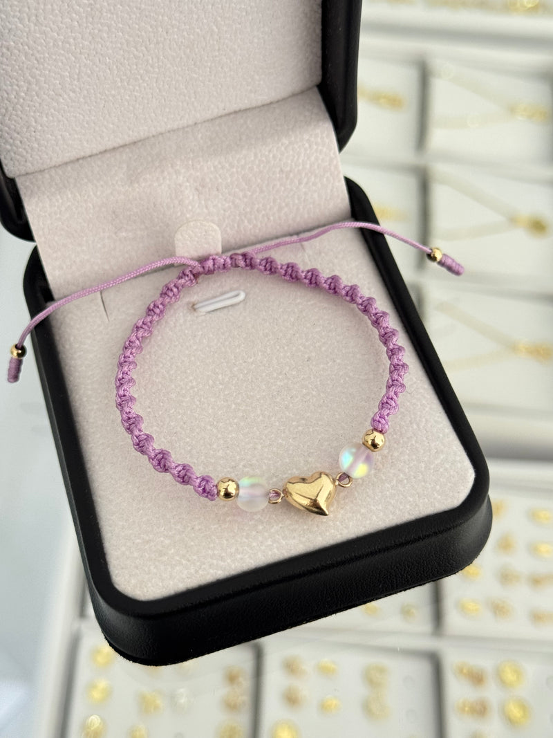 Pulsera corazón soplado. N de balín: #4