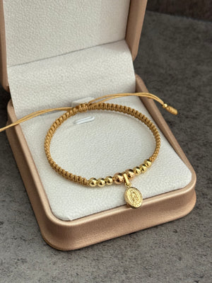 Pulsera dije guadalupe mini exclusive. N de balín: #4 liso, #5 rosado