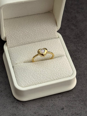 Anillo ajustable corazón popocho con piedra