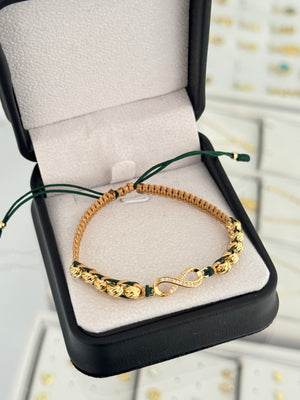 Pulsera infinito silueta cristal. N de balín: #5 diamantado