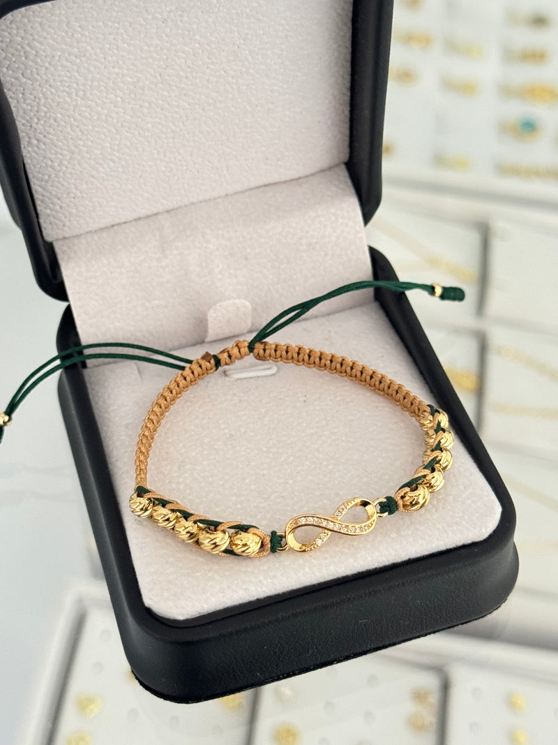 Pulsera infinito silueta cristal. N de balín: #5 diamantado