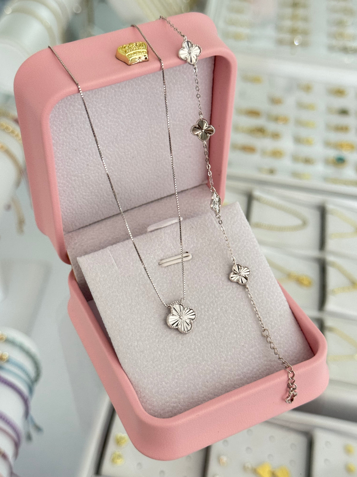 Conjunto clover plata