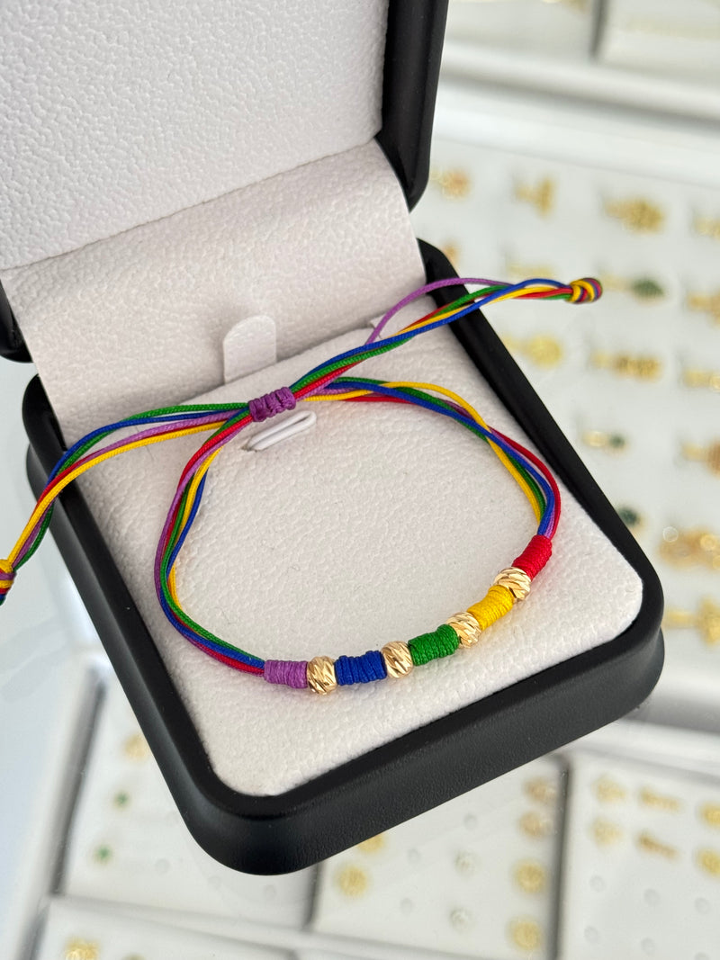 Pulsera rainbow. N de balín: #5 diamantado