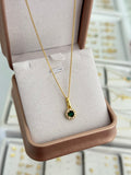 Cadena cubanita it 1mm 45cms + dije royal green 8mm