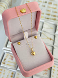 Conjunto corazón (cadena + dije + aretes)