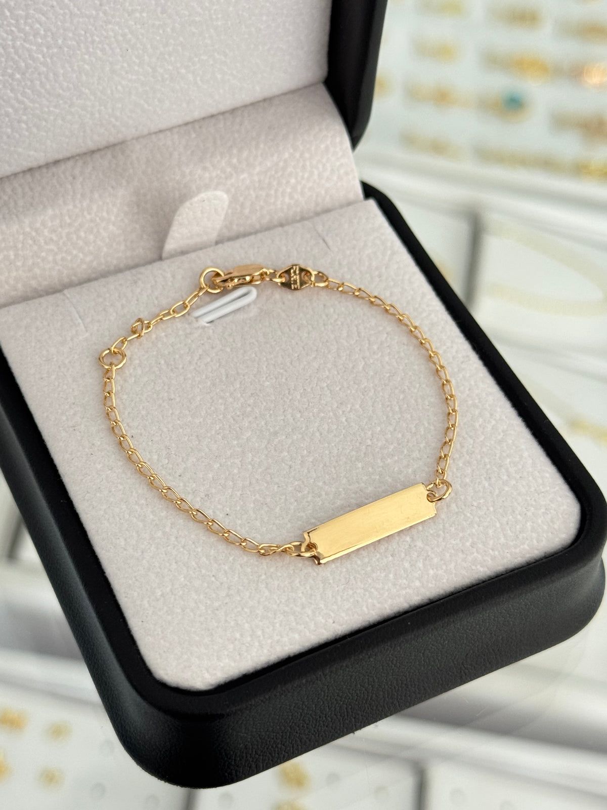 Pulsera eslabones 1.5mm*14.5cm/placa lisa 4.6*20mm