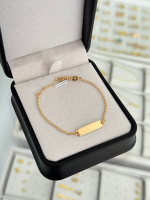 Pulsera eslabones 1.5mm*14.5cm/placa lisa 4.6*20mm