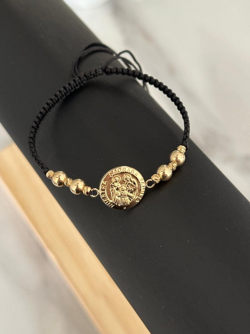 Pulsera sagrada familia (balín #2 diamantado - #5 liso)