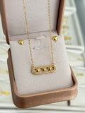 Conjunto gargantilla corinna 26*8mm 40cms con Ext. + Topos heart 5mm