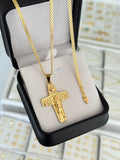 Conjunto cruz buen pastor (cadena y pulsera China it 3mm 65cms / 19.7 cms + dije)