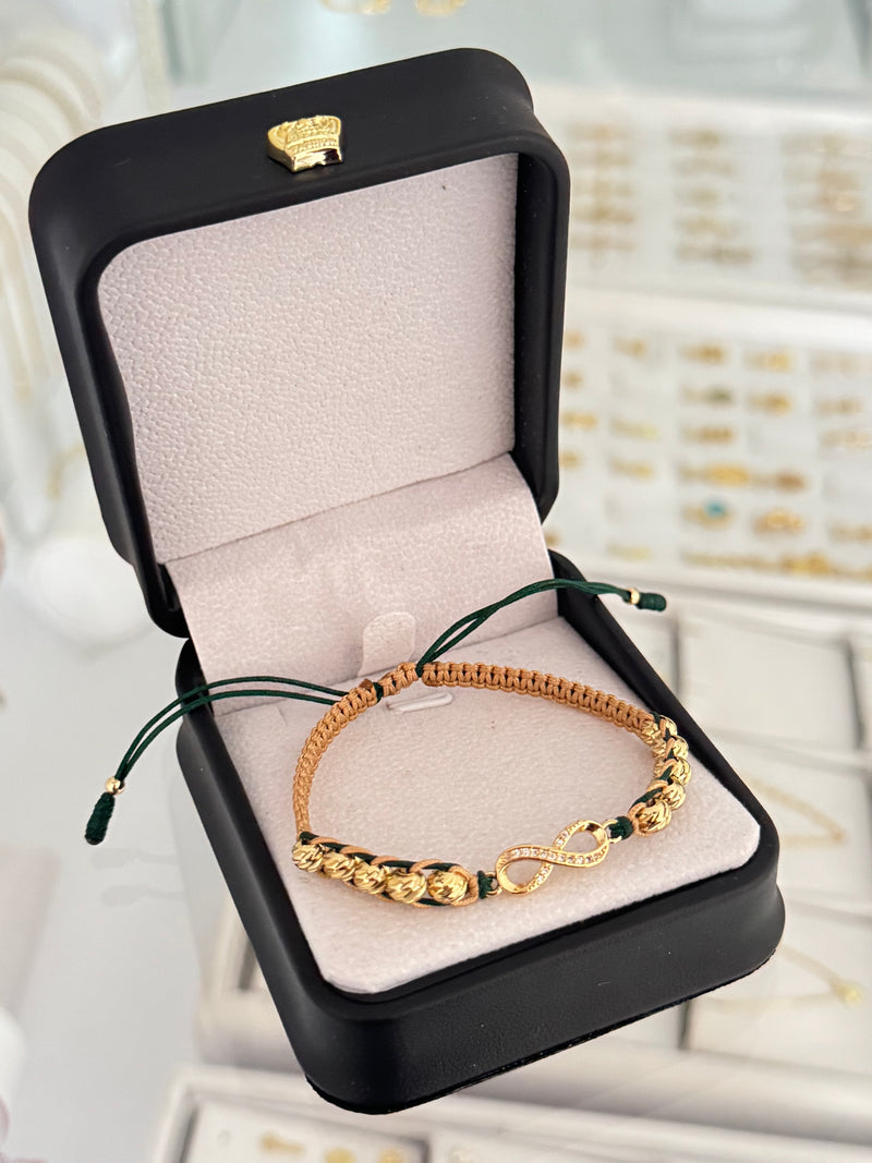 Pulsera infinito silueta cristal. N de balín: #5 diamantado