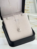 Conjunto cristal halo (gargantilla lumiere halo 45cms + aretes cristal halo 6.5mm)