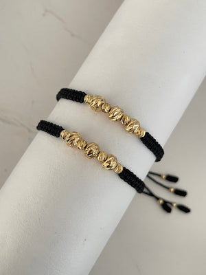Pulseras de pareja diamantada (6mm y 4mm)