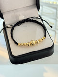 Pulsera diamantado 8. N de balín: #4 diamantado, #5 liso, #5 diamantado, #6 liso, #8 diamantado.