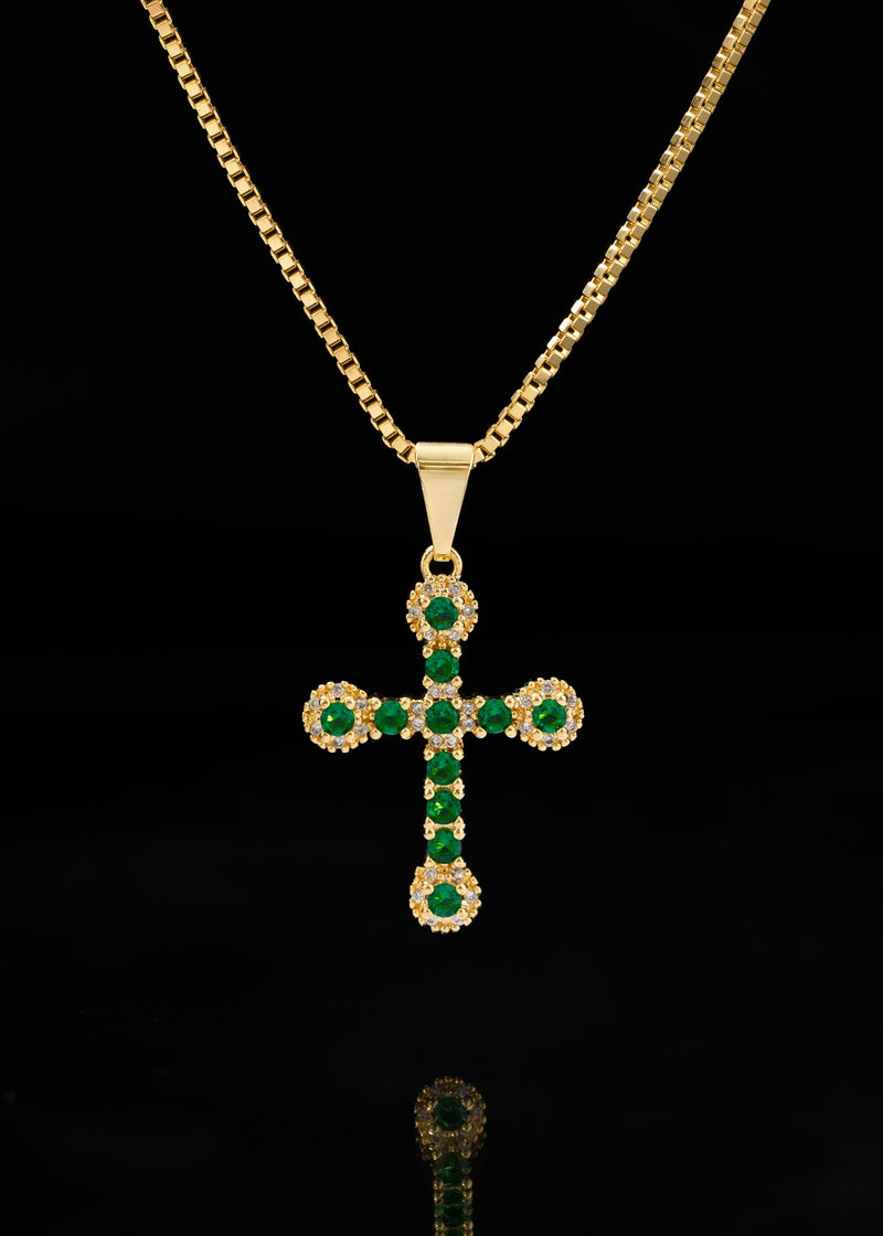 Cadena veneciana gruesa 65cms + dije emerald love