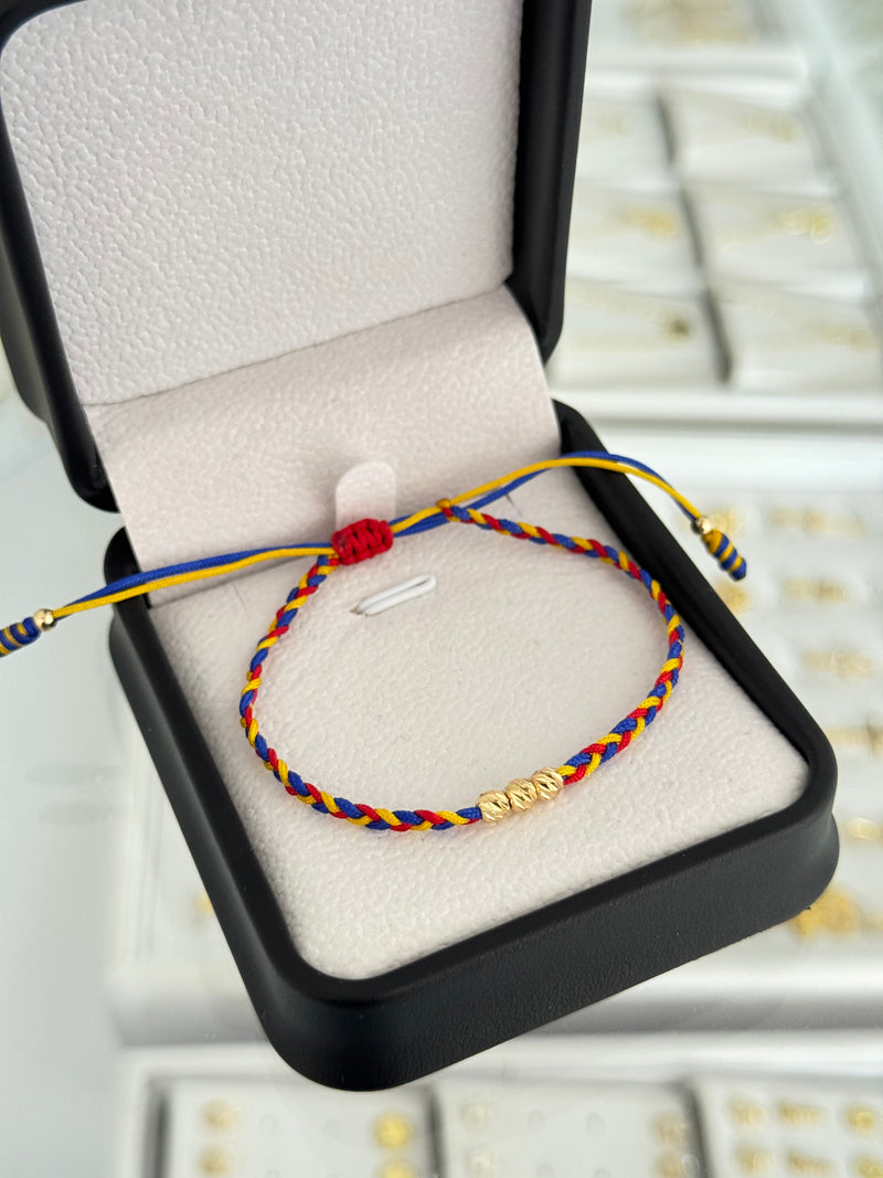 Pulsera trenzada diamantada. N de balín: #4