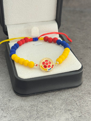 Pulsera Colombia. N de balín: #3 liso, neopreno liso.