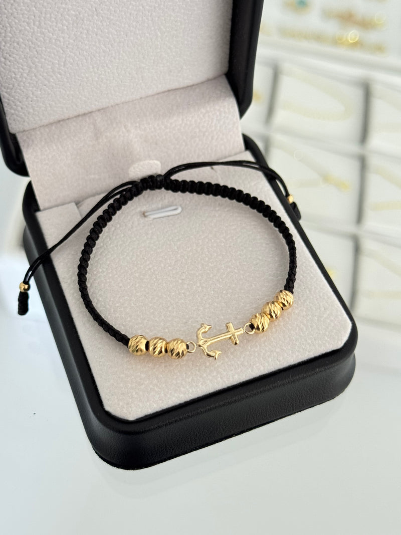 Pulsera ancla pequeña. N de balín: #5 diamantado.