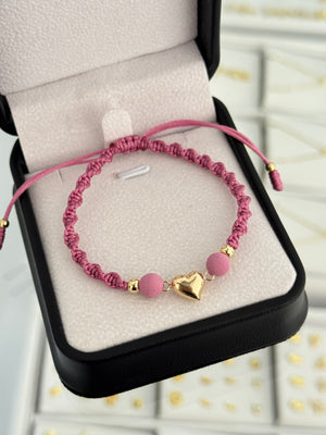 Pulsera corazón soplado. N de balín: #4