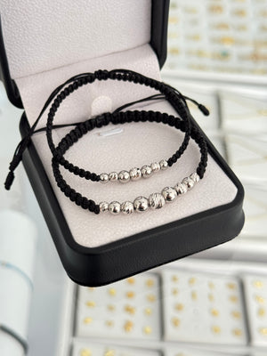 Pulsera pareja acero y diamantado Plata ley 925