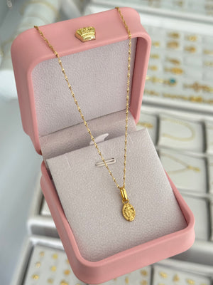Cadena Singapur it 1.2mm 45cms + dije milagrosa 12mm