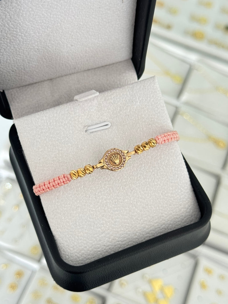 Pulsera rlx rosado pequeño. N de balín: #4 diamantado.