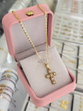 Cadena marine it 2.8mm 45cms + Dije charm crystal