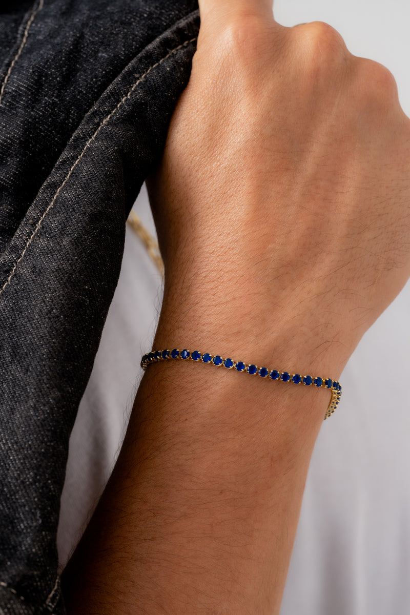Esclava circonias azul unisex 16 Cms + Extenso